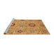 Sideview of Machine Washable Abstract Yellow Rug, wshabs3898