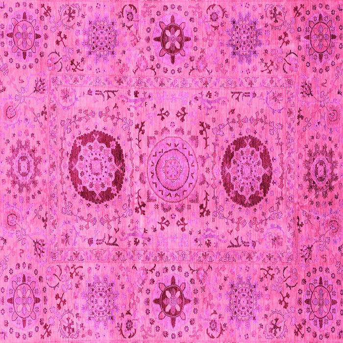 Square Machine Washable Abstract Pink Modern Rug, wshabs3898pnk