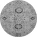 Round Abstract Gray Modern Rug, abs3898gry