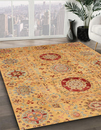 Abstract Yellow Modern Rug, abs3898