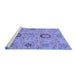 Sideview of Machine Washable Abstract Blue Modern Rug, wshabs3898blu