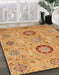 Abstract Yellow Modern Rug in Family Room, abs3898