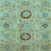 Square Abstract Light Blue Modern Rug, abs3898lblu