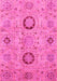 Machine Washable Abstract Pink Modern Rug, wshabs3898pnk