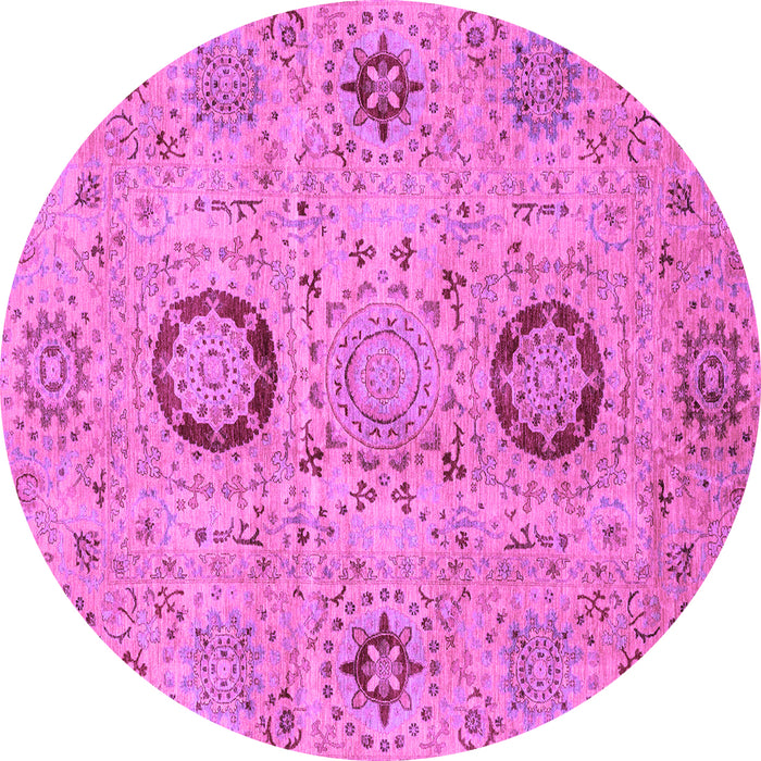 Round Abstract Purple Modern Rug, abs3898pur