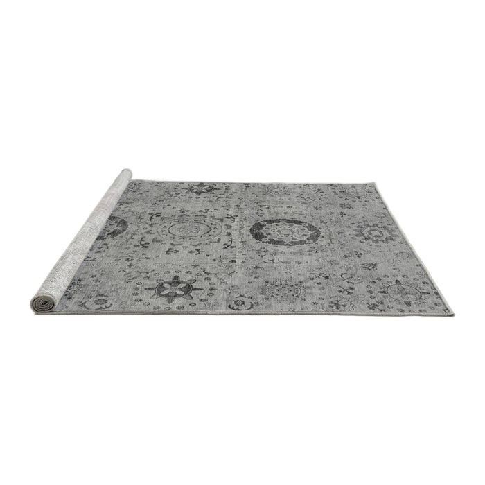 Sideview of Machine Washable Abstract Gray Modern Rug, wshabs3898gry