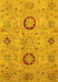 Machine Washable Abstract Yellow Modern Rug, wshabs3898yw