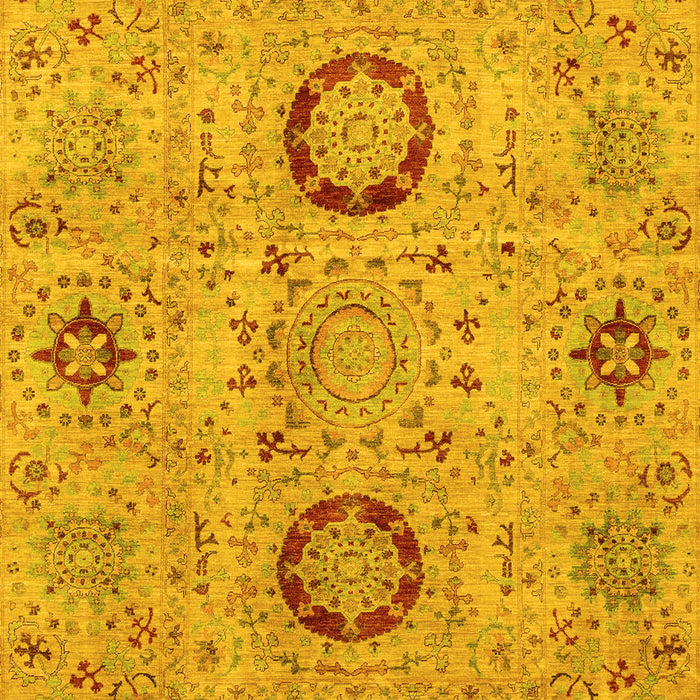 Machine Washable Abstract Yellow Modern Rug, wshabs3898yw