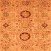 Square Machine Washable Abstract Orange Modern Area Rugs, wshabs3898org