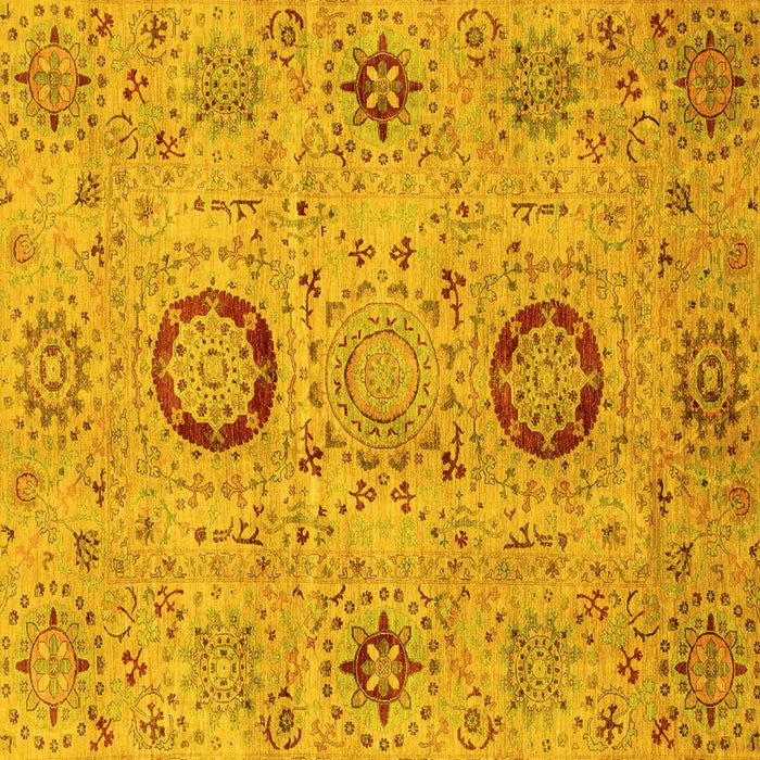 Square Abstract Yellow Modern Rug, abs3898yw
