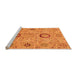 Sideview of Machine Washable Abstract Orange Modern Area Rugs, wshabs3898org