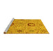 Sideview of Machine Washable Abstract Yellow Modern Rug, wshabs3898yw