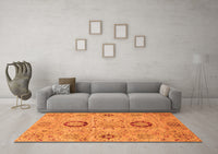 Machine Washable Abstract Orange Modern Rug, wshabs3898org