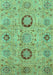 Machine Washable Abstract Turquoise Modern Area Rugs, wshabs3898turq