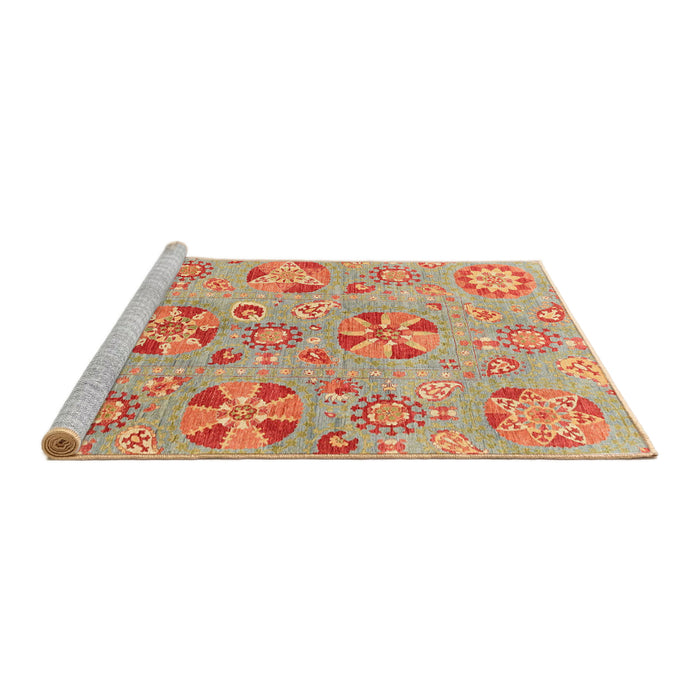 Sideview of Machine Washable Abstract Orange Rug, wshabs3899