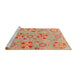 Sideview of Machine Washable Abstract Orange Rug, wshabs3899