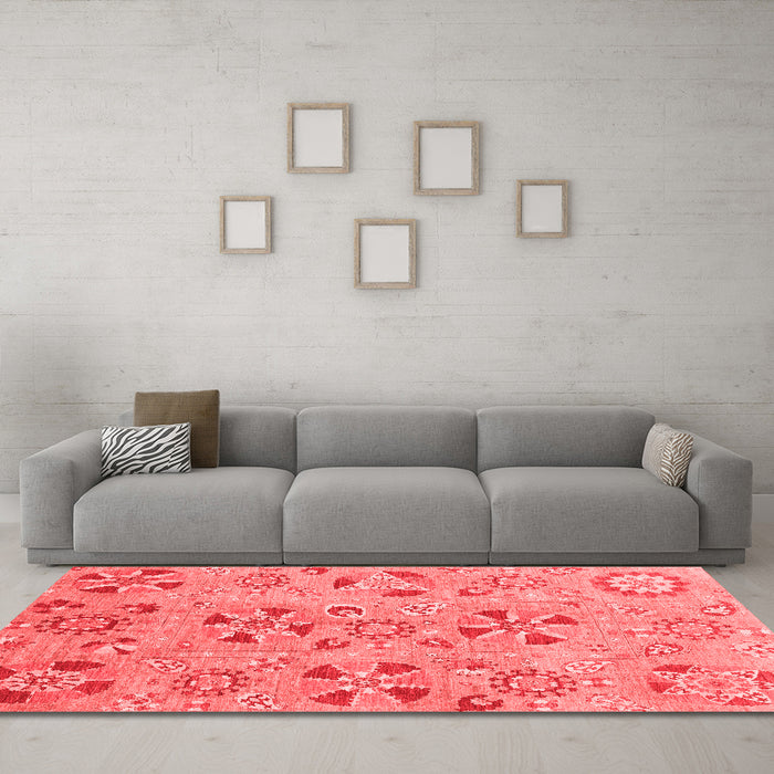 Modern Red Washable Rugs