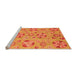 Sideview of Machine Washable Abstract Orange Modern Area Rugs, wshabs3899org