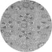 Round Abstract Gray Modern Rug, abs3899gry