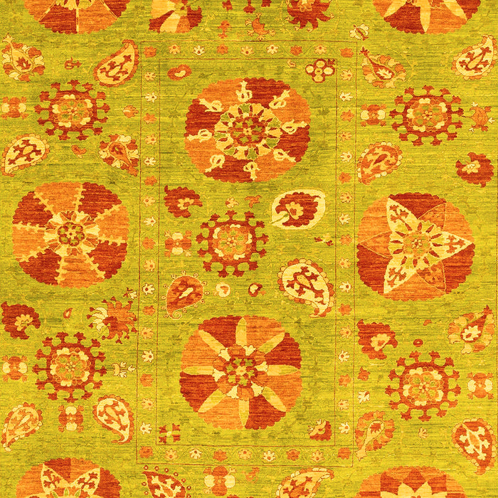 Machine Washable Abstract Yellow Modern Rug, wshabs3899yw