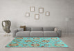 Machine Washable Abstract Light Blue Modern Rug in a Living Room, wshabs3899lblu