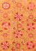 Machine Washable Abstract Orange Modern Area Rugs, wshabs3899org