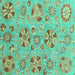 Square Abstract Turquoise Modern Rug, abs3899turq