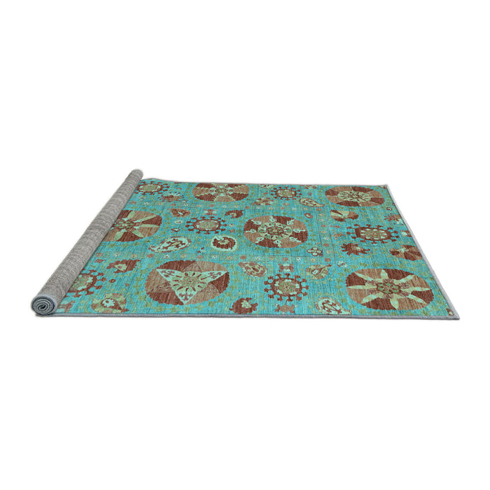 Sideview of Machine Washable Abstract Light Blue Modern Rug, wshabs3899lblu