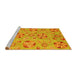 Sideview of Machine Washable Abstract Yellow Modern Rug, wshabs3899yw