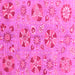 Square Machine Washable Abstract Pink Modern Rug, wshabs3899pnk