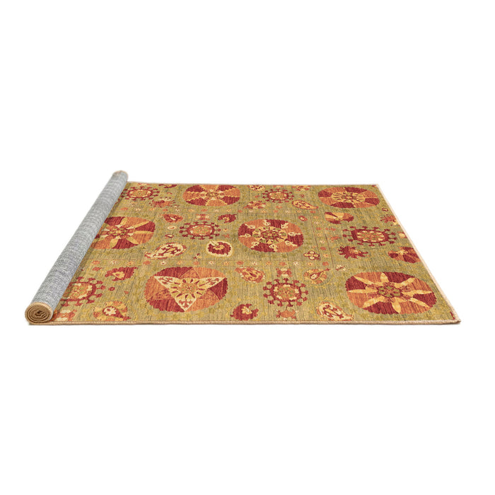Sideview of Machine Washable Abstract Brown Modern Rug, wshabs3899brn