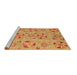 Sideview of Machine Washable Abstract Brown Modern Rug, wshabs3899brn