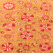 Square Machine Washable Abstract Orange Modern Area Rugs, wshabs3899org