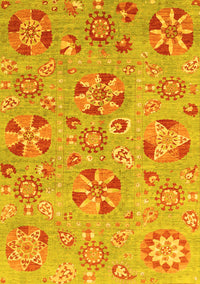 Abstract Yellow Modern Rug, abs3899yw