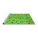 Sideview of Machine Washable Abstract Green Modern Area Rugs, wshabs3899grn