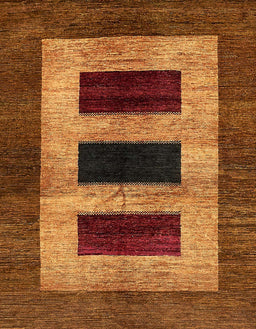 Abstract Saffron Red Modern Rug, abs389
