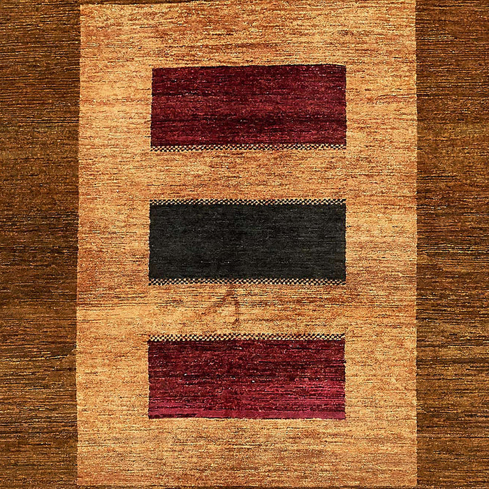 Abstract Saffron Red Modern Rug, abs389