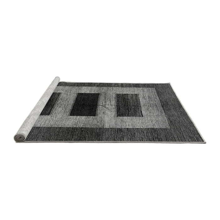 Sideview of Machine Washable Abstract Gray Modern Rug, wshabs389gry