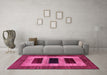 Machine Washable Abstract Pink Modern Rug in a Living Room, wshabs389pnk