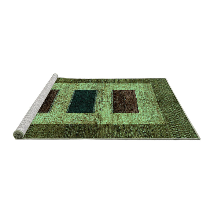 Sideview of Machine Washable Abstract Turquoise Modern Area Rugs, wshabs389turq