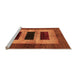 Sideview of Machine Washable Abstract Orange Modern Area Rugs, wshabs389org