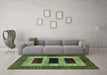 Machine Washable Abstract Turquoise Modern Area Rugs in a Living Room,, wshabs389turq