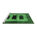 Sideview of Machine Washable Abstract Emerald Green Modern Area Rugs, wshabs389emgrn