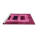 Sideview of Machine Washable Abstract Pink Modern Rug, wshabs389pnk