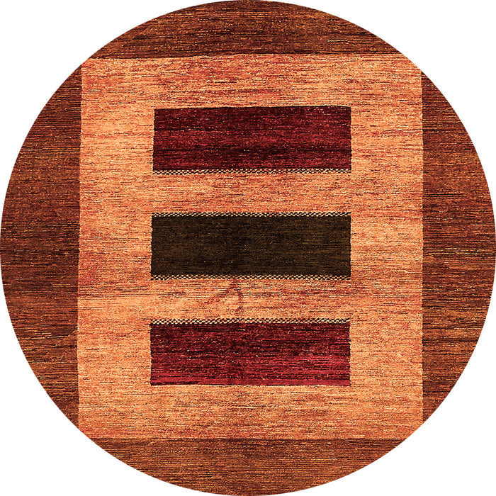 Round Abstract Orange Modern Rug, abs389org