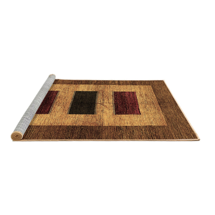 Sideview of Machine Washable Abstract Brown Modern Rug, wshabs389brn