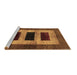 Sideview of Machine Washable Abstract Brown Modern Rug, wshabs389brn