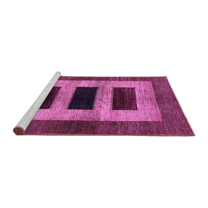 Sideview of Machine Washable Abstract Purple Modern Area Rugs, wshabs389pur