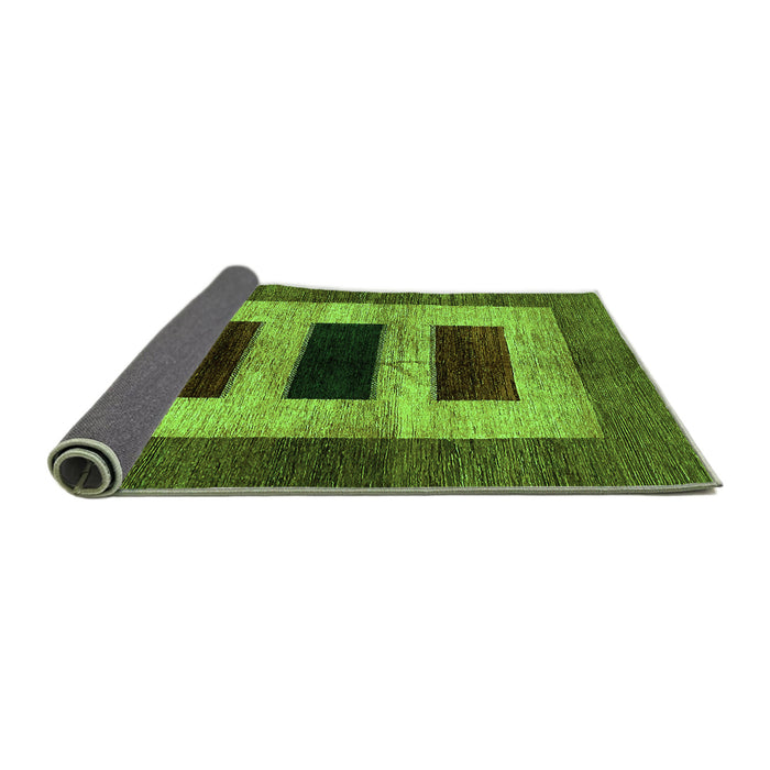 Sideview of Abstract Green Modern Rug, abs389grn