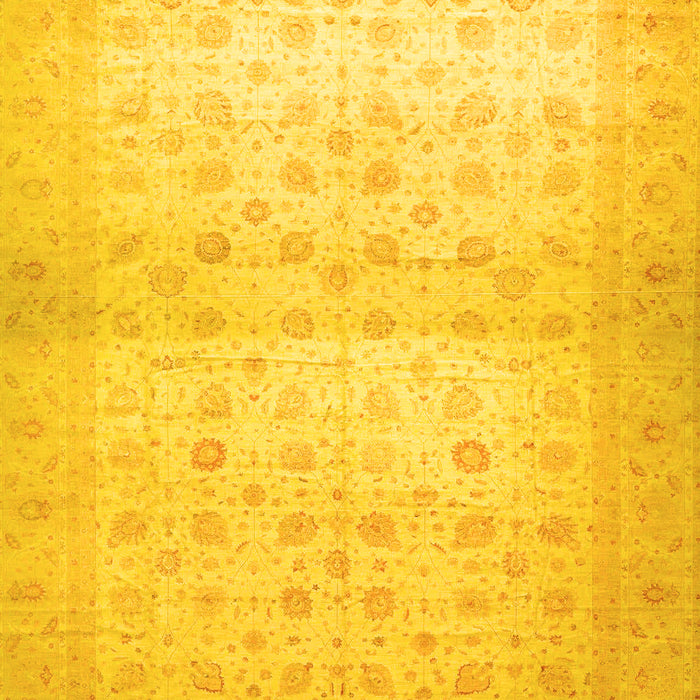 Machine Washable Oriental Yellow Traditional Rug, wshabs38yw